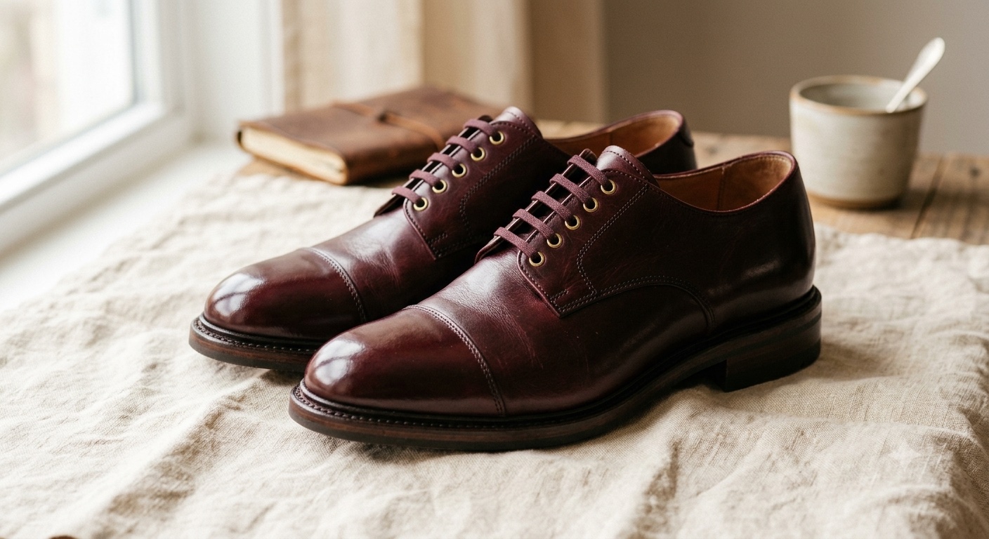 Patina — Goodyear-welted oxblood leather footwear