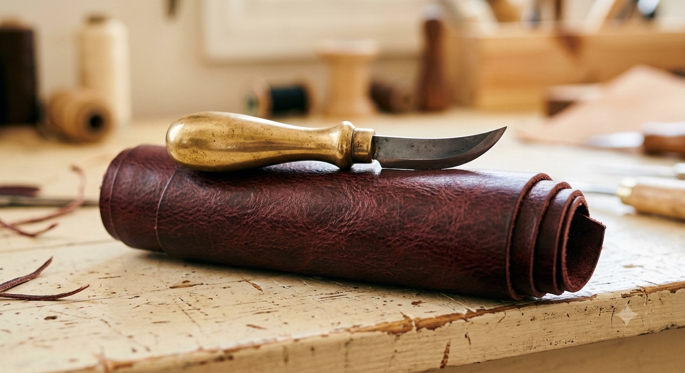 The oxblood calf hide