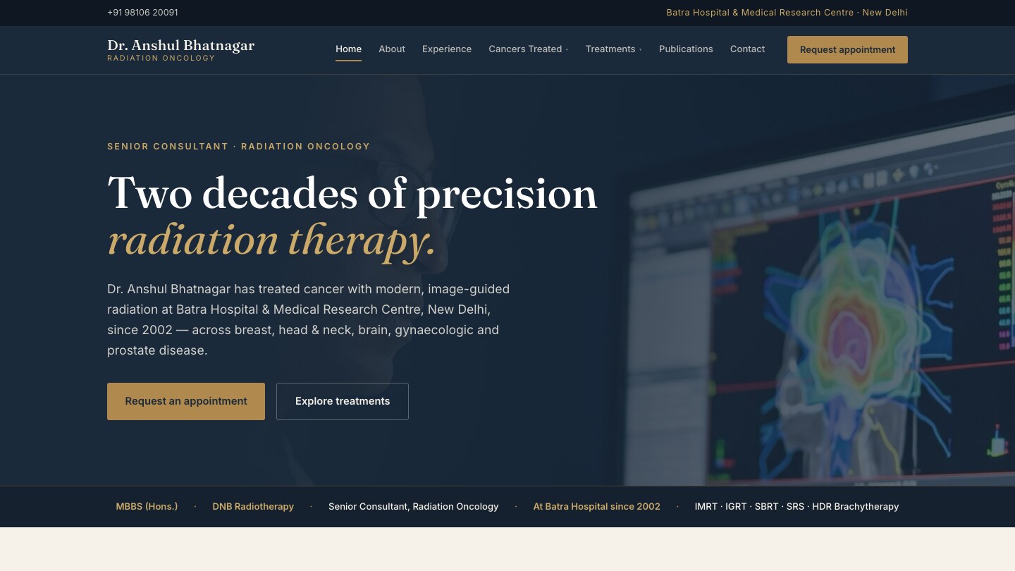 Dr. Anshul Bhatnagar — radiation oncology