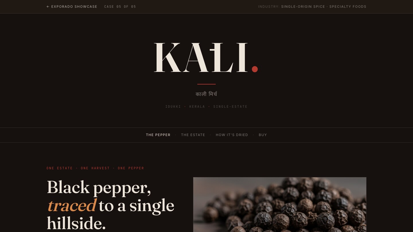 Kāli — single-origin black pepper
