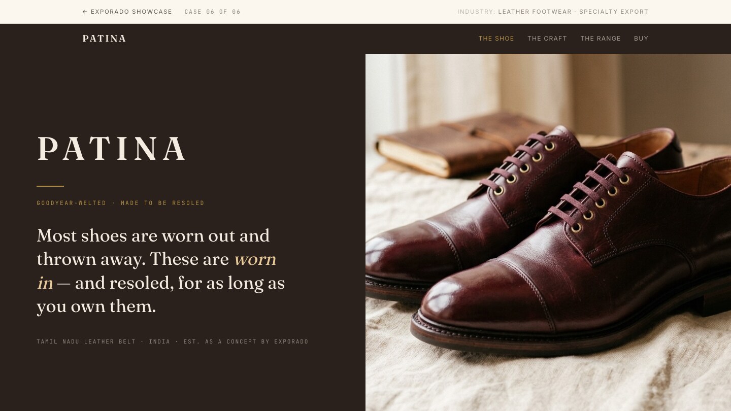 Patina — Goodyear-welted oxblood leather footwear